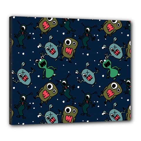 Monster-alien-pattern-seamless-background Canvas 24  X 20  (stretched) by Salman4z