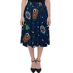 Monster-alien-pattern-seamless-background Classic Midi Skirt by Salman4z