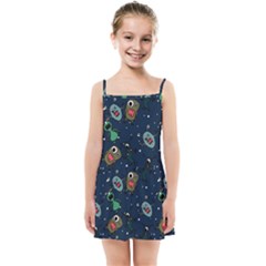 Monster-alien-pattern-seamless-background Kids  Summer Sun Dress by Salman4z