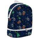 Monster-alien-pattern-seamless-background Zip Bottom Backpack View2