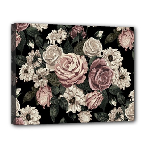 Elegant-seamless-pattern-blush-toned-rustic-flowers Canvas 14  X 11  (stretched) by Salman4z