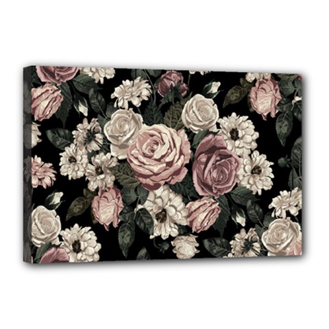 Elegant-seamless-pattern-blush-toned-rustic-flowers Canvas 18  X 12  (stretched) by Salman4z