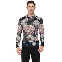 Elegant-seamless-pattern-blush-toned-rustic-flowers Men s Long Sleeve Rash Guard by Salman4z