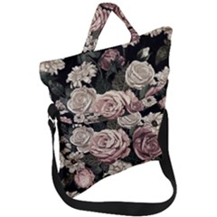 Elegant-seamless-pattern-blush-toned-rustic-flowers Fold Over Handle Tote Bag by Salman4z