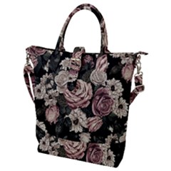 Elegant-seamless-pattern-blush-toned-rustic-flowers Buckle Top Tote Bag by Salman4z