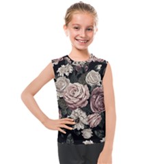 Elegant-seamless-pattern-blush-toned-rustic-flowers Kids  Mesh Tank Top by Salman4z