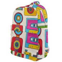 Retro-cameras-audio-cassettes-hand-drawn-pop-art-style-seamless-pattern Classic Backpack by Salman4z