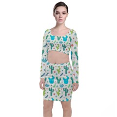 Cactus-succulents-floral-seamless-pattern Top And Skirt Sets by Salman4z