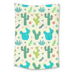 Cactus-succulents-floral-seamless-pattern Large Tapestry by Salman4z