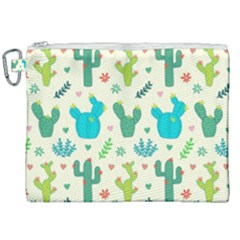 Cactus-succulents-floral-seamless-pattern Canvas Cosmetic Bag (xxl) by Salman4z