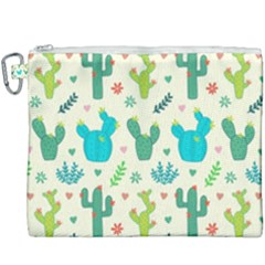 Cactus-succulents-floral-seamless-pattern Canvas Cosmetic Bag (xxxl) by Salman4z