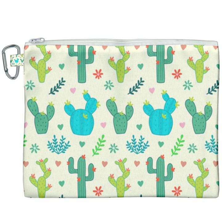 Cactus-succulents-floral-seamless-pattern Canvas Cosmetic Bag (XXXL)