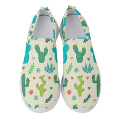 Cactus-succulents-floral-seamless-pattern Women s Slip On Sneakers by Salman4z