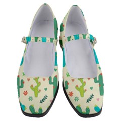 Cactus-succulents-floral-seamless-pattern Women s Mary Jane Shoes by Salman4z