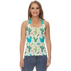 Cactus-succulents-floral-seamless-pattern Basic Halter Top by Salman4z