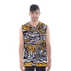 Crazy-abstract-doodle-social-doodle-drawing-style Men s Basketball Tank Top by Salman4z