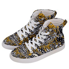 Crazy-abstract-doodle-social-doodle-drawing-style Women s Hi-top Skate Sneakers by Salman4z