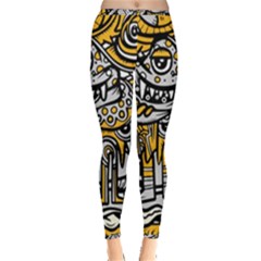 Crazy-abstract-doodle-social-doodle-drawing-style Inside Out Leggings by Salman4z