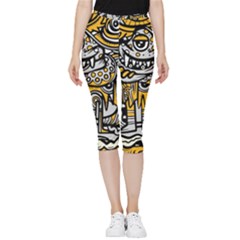 Crazy-abstract-doodle-social-doodle-drawing-style Inside Out Lightweight Velour Capri Leggings  by Salman4z