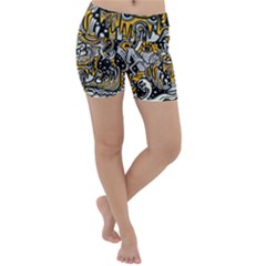 Crazy-abstract-doodle-social-doodle-drawing-style Lightweight Velour Yoga Shorts by Salman4z