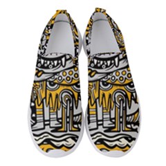 Crazy-abstract-doodle-social-doodle-drawing-style Women s Slip On Sneakers by Salman4z