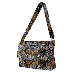 Crazy-abstract-doodle-social-doodle-drawing-style Full Print Messenger Bag (m) by Salman4z