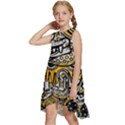 Crazy-abstract-doodle-social-doodle-drawing-style Kids  Frill Swing Dress View2