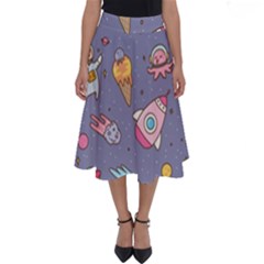 Outer-space-seamless-background Perfect Length Midi Skirt by Salman4z