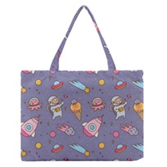 Outer-space-seamless-background Zipper Medium Tote Bag by Salman4z