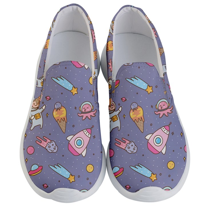 Outer-space-seamless-background Men s Lightweight Slip Ons