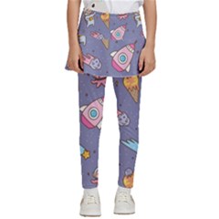 Outer-space-seamless-background Kids  Skirted Pants by Salman4z