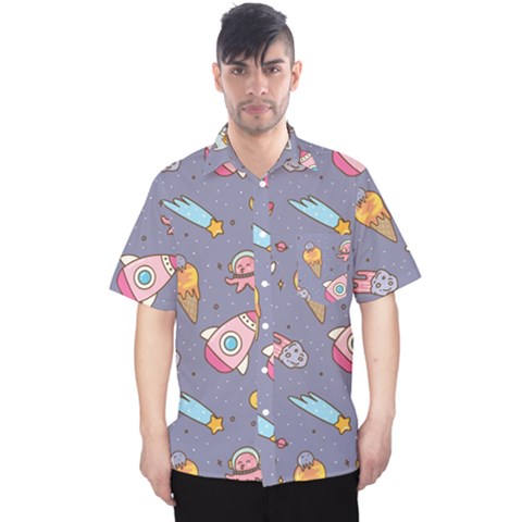 Outer-space-seamless-background Men s Hawaii Shirt by Salman4z