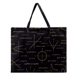 Abstract-math Pattern Zipper Large Tote Bag by Salman4z