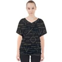 Abstract-math Pattern V-Neck Dolman Drape Top View1