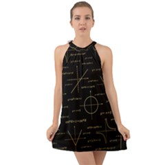 Abstract-math Pattern Halter Tie Back Chiffon Dress by Salman4z