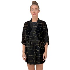 Abstract-math Pattern Half Sleeve Chiffon Kimono by Salman4z