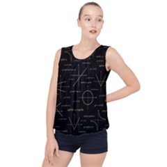 Abstract-math Pattern Bubble Hem Chiffon Tank Top by Salman4z