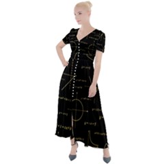 Abstract-math Pattern Button Up Short Sleeve Maxi Dress by Salman4z