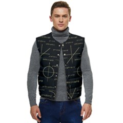 Abstract-math Pattern Men s Short Button Up Puffer Vest	 by Salman4z