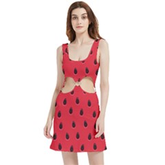 Seamless-watermelon-surface-texture Velour Cutout Dress by Salman4z