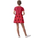 Seamless-watermelon-surface-texture Kids  Short Sleeve Pinafore Style Dress View2