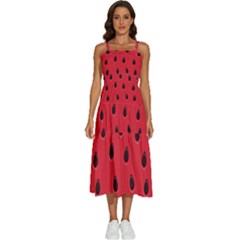 Seamless-watermelon-surface-texture Sleeveless Shoulder Straps Boho Dress by Salman4z