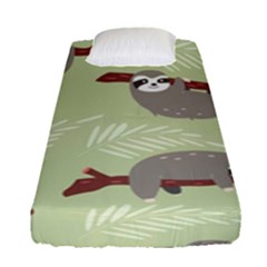 Sloths-pattern-design Fitted Sheet (single Size)