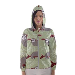 Sloths-pattern-design Women s Hooded Windbreaker