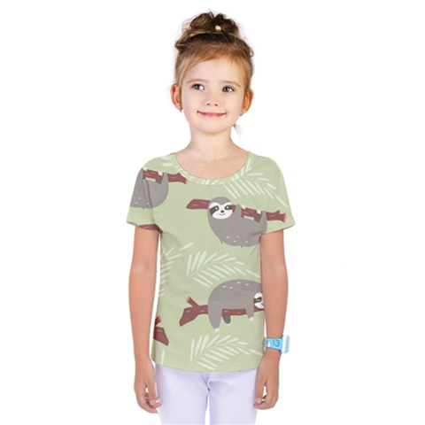 Sloths-pattern-design Kids  One Piece Tee by Salman4z