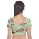 Sloths-pattern-design Velvet Short Sleeve Crop Top  View2