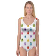 Seamless-pattern-cute-funny-monster-cartoon-isolated-white-background Princess Tank Leotard  by Salman4z