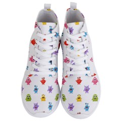 Seamless-pattern-cute-funny-monster-cartoon-isolated-white-background Men s Lightweight High Top Sneakers by Salman4z