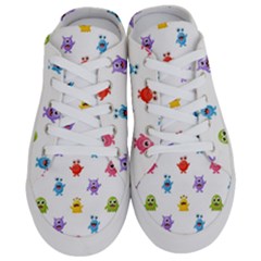 Seamless-pattern-cute-funny-monster-cartoon-isolated-white-background Half Slippers by Salman4z