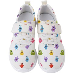 Seamless-pattern-cute-funny-monster-cartoon-isolated-white-background Men s Velcro Strap Shoes by Salman4z